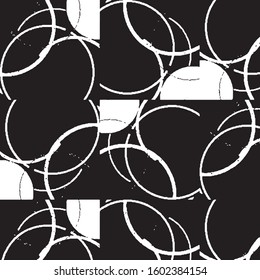 Abstract grunge grid stripe halftone background pattern. Black and white line vector illustration