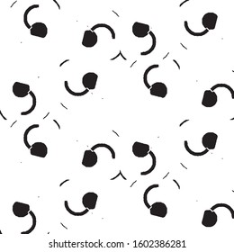 Abstract grunge grid stripe halftone background pattern. Black and white line vector illustration