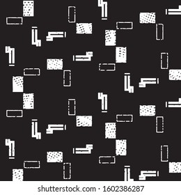 Abstract grunge grid stripe halftone background pattern. Black and white line vector illustration