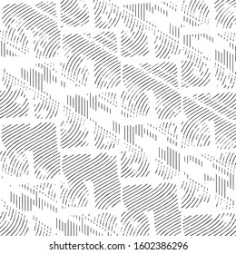 Abstract grunge grid stripe halftone background pattern. Black and white line vector illustration