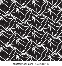 Abstract grunge grid stripe halftone background pattern. Black and white line vector illustration