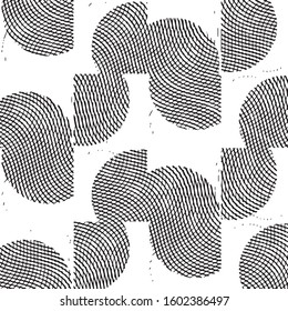 Abstract grunge grid stripe halftone background pattern. Black and white line vector illustration