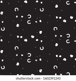 Abstract grunge grid stripe halftone background pattern. Black and white line vector illustration