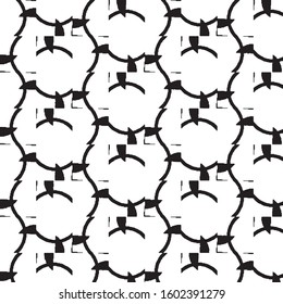 Abstract grunge grid stripe halftone background pattern. Black and white line vector illustration