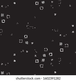 Abstract grunge grid stripe halftone background pattern. Black and white line vector illustration