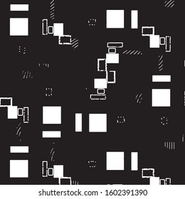 Abstract grunge grid stripe halftone background pattern. Black and white line vector illustration