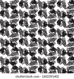 Abstract grunge grid stripe halftone background pattern. Black and white line vector illustration