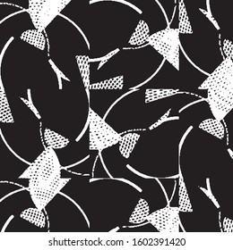 Abstract grunge grid stripe halftone background pattern. Black and white line vector illustration