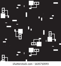 Abstract grunge grid stripe halftone background pattern. Black and white line vector illustration