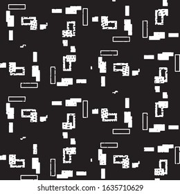 Abstract grunge grid stripe halftone background pattern. Black and white line vector illustration