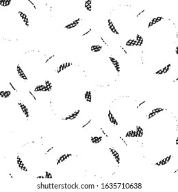 Abstract grunge grid stripe halftone background pattern. Black and white line vector illustration