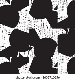 Abstract grunge grid stripe halftone background pattern. Black and white line vector illustration