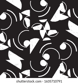 Abstract grunge grid stripe halftone background pattern. Black and white line vector illustration
