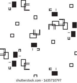 Abstract grunge grid stripe halftone background pattern. Black and white line vector illustration