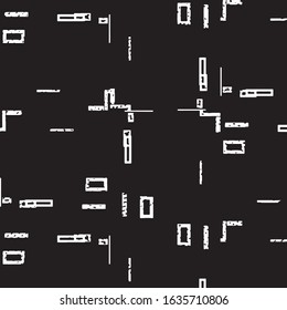 Abstract grunge grid stripe halftone background pattern. Black and white line vector illustration