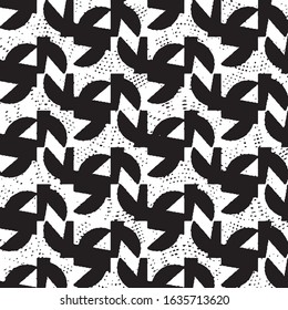 Abstract grunge grid stripe halftone background pattern. Black and white line vector illustration