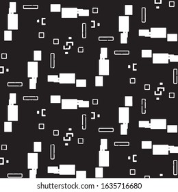Abstract grunge grid stripe halftone background pattern. Black and white line vector illustration
