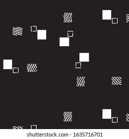 Abstract grunge grid stripe halftone background pattern. Black and white line vector illustration