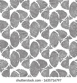 Abstract grunge grid stripe halftone background pattern. Black and white line vector illustration