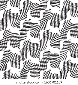 Abstract grunge grid stripe halftone background pattern. Black and white line vector illustration