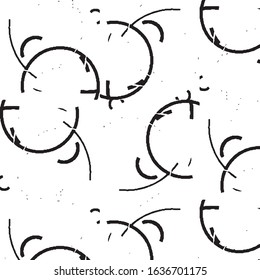 Abstract grunge grid stripe halftone background pattern. Black and white line vector illustration