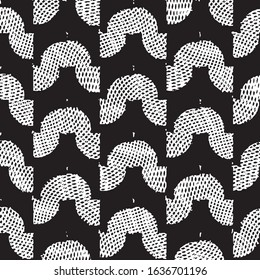 Abstract grunge grid stripe halftone background pattern. Black and white line vector illustration