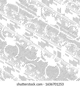 Abstract grunge grid stripe halftone background pattern. Black and white line vector illustration