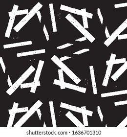Abstract grunge grid stripe halftone background pattern. Black and white line vector illustration