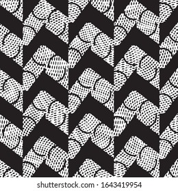 Abstract grunge grid stripe halftone background pattern. Black and white line vector illustration