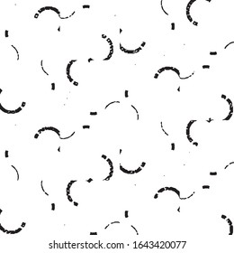 Abstract grunge grid stripe halftone background pattern. Black and white line vector illustration