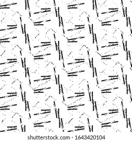 Abstract grunge grid stripe halftone background pattern. Black and white line vector illustration