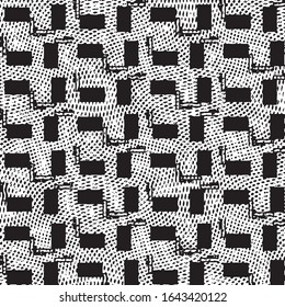 Patrón de fondo de medio tono de la banda de grieta abstracta. Ilustración vectorial de línea negra y blanca