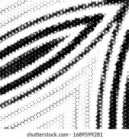 Abstract grunge grid stripe halftone background pattern. Black and white line vector illustration