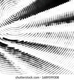 Patrón de fondo de medio tono de la banda de grieta abstracta. Ilustración vectorial de línea negra y blanca