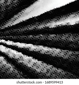 Patrón de fondo de medio tono de la banda de grieta abstracta. Ilustración vectorial de línea negra y blanca