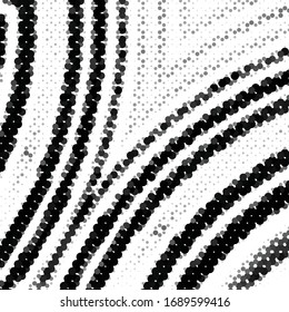 Abstract grunge grid stripe halftone background pattern. Black and white line vector illustration