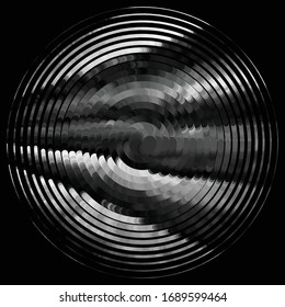 Patrón de fondo de medio tono de la banda de grieta abstracta. Ilustración vectorial de línea negra y blanca