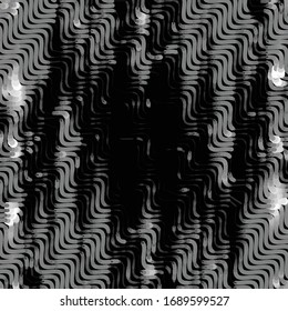 Abstract grunge grid stripe halftone background pattern. Black and white line vector illustration