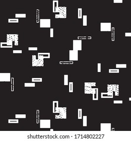 Abstract grunge grid stripe halftone background pattern. Black and white line vector illustration