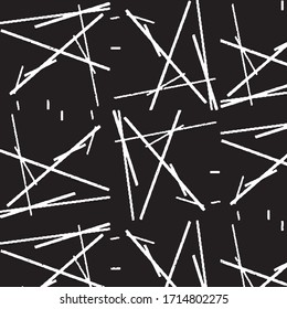 Patrón de fondo de medio tono de la banda de grieta abstracta. Ilustración vectorial de línea negra y blanca