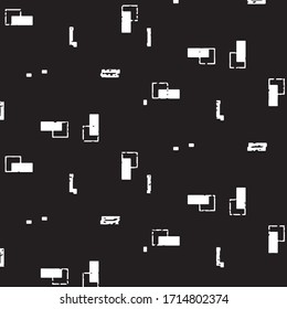 Patrón de fondo de medio tono de la banda de grieta abstracta. Ilustración vectorial de línea negra y blanca