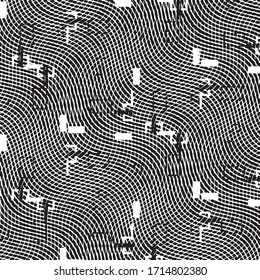 Abstraktes Grunge Raster Streifen halftone Hintergrund Muster. Schwarz-Weiß-Vektorgrafik