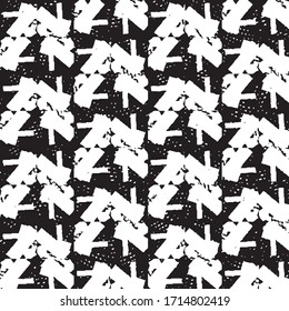 Patrón de fondo de medio tono de la banda de grieta abstracta. Ilustración vectorial de línea negra y blanca