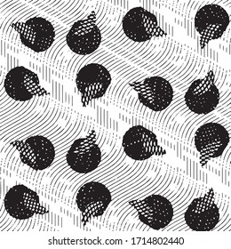 Abstraktes Grunge Raster Streifen halftone Hintergrund Muster. Vektorillustration Schwarz-Weiß-Bild