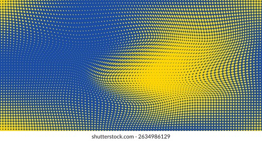 Abstract grunge halftone background with yellow and dark blue gradient dot pattern , style, abstract
