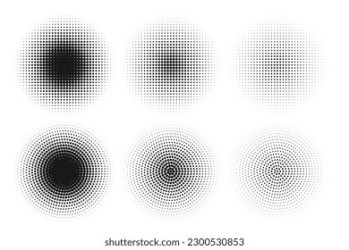 Abstract grunge halftone circles textured background design