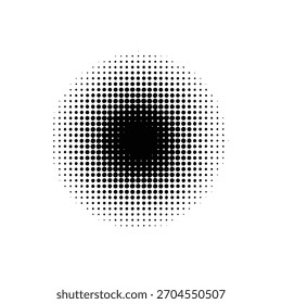 Abstract grunge halftone circular dot pattern white background