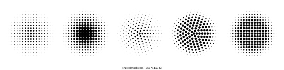 Abstract grunge halftone distorted shapes background design 