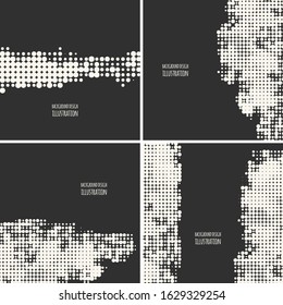 Abstract grunge halftone dot texture. Monochrome background.Vector illustration.