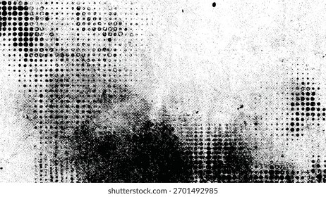 Fondo Abstractas de textura de punto de semitono grunge con efecto desgastado angustiado aislado sobre fondo blanco, Vector, ilustración.